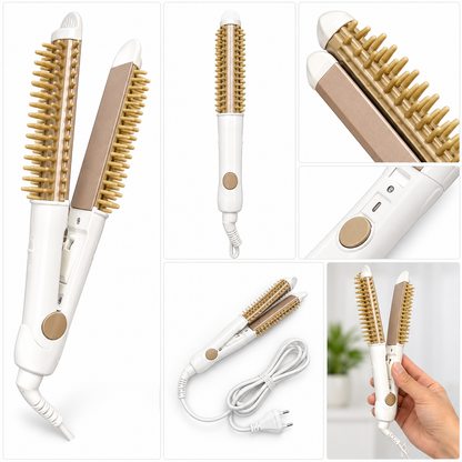 RIWA 2-in-1 Hair Straightener & Curling Comb