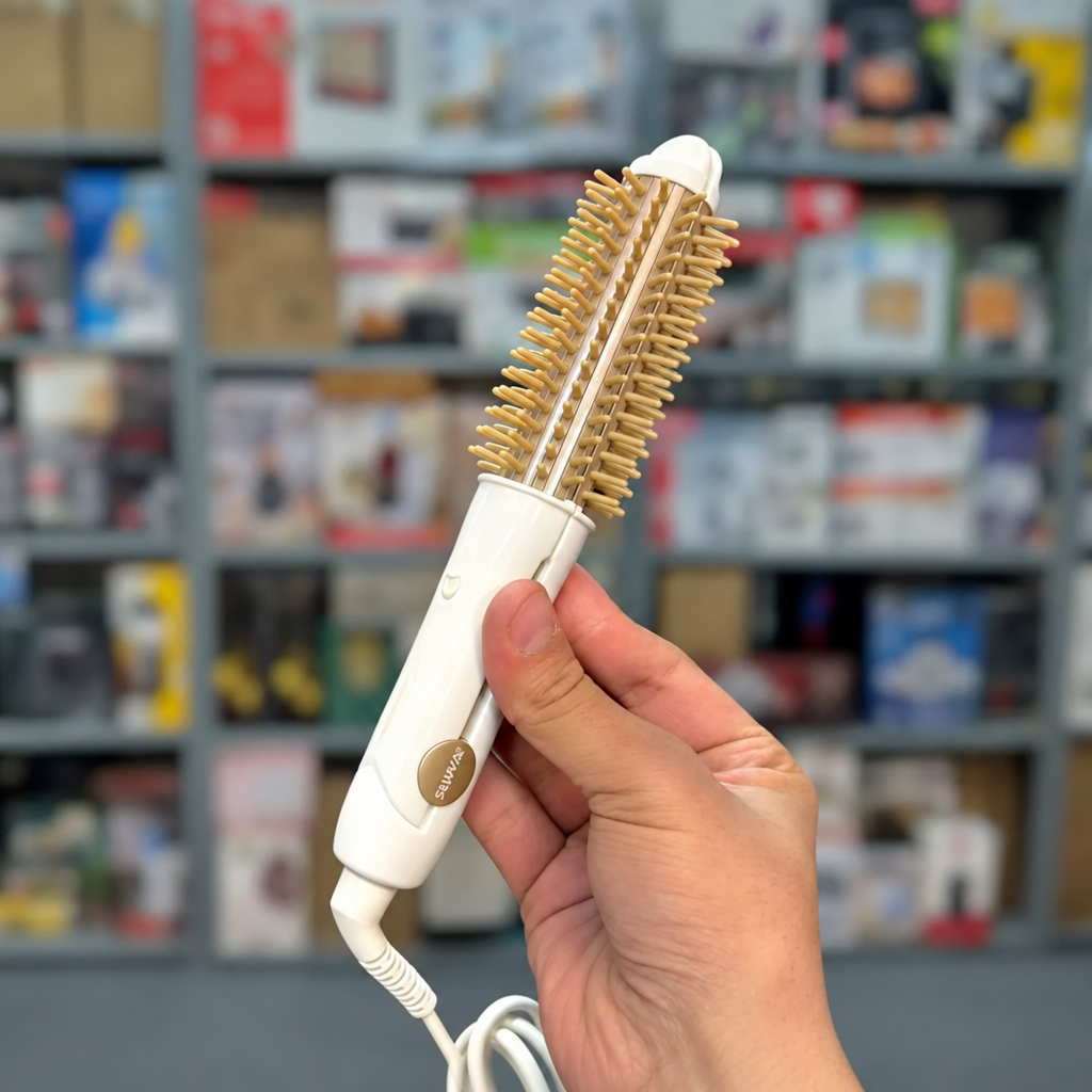 RIWA 2-in-1 Hair Straightener & Curling Comb