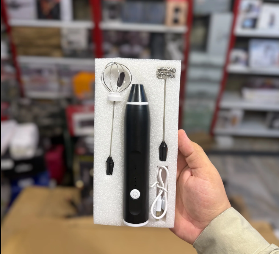 USB Rechargeable Speed-Adjustable Milk Frother & Coffee Whisk.