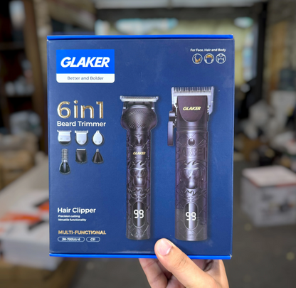 ✂️ Glaker 6-in-1 Beard Trimmer &amp; Hair Clipper — Complete Grooming Kit
