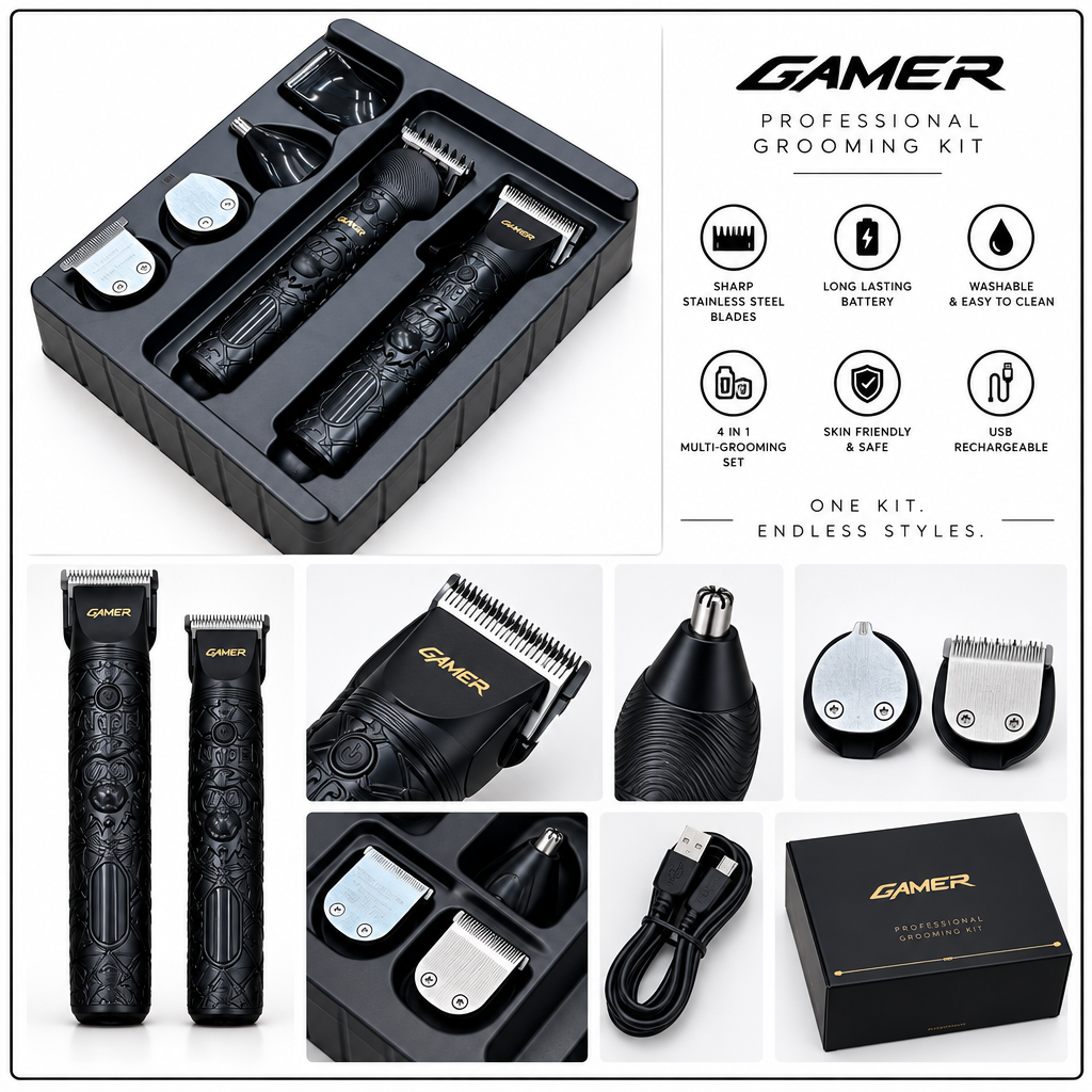 ✂️ Glaker 6-in-1 Beard Trimmer &amp; Hair Clipper — Complete Grooming Kit